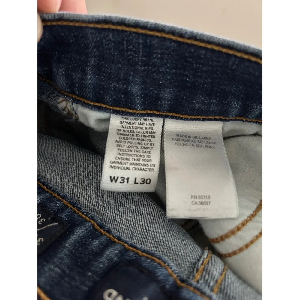 Lucky Brand 110‎ Slim Mens Blue Distressed Denim Jeans 31x30 Medium Wash
